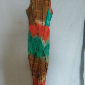 San Joy long jersey Tie dye dress